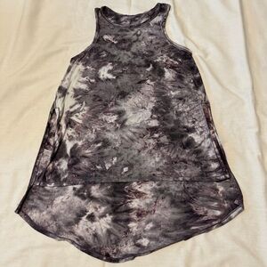 Lululemon XS Long for Length Tank Top in Diamond Tie Dye Glacier Grey Moonwalk